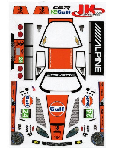 4" Corvette C6 Decals Gulf no.24 -...